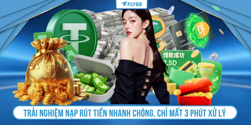 Trải nghiệm nạp rút tiền nhanh chóng, chỉ mất 3 phút xử lý